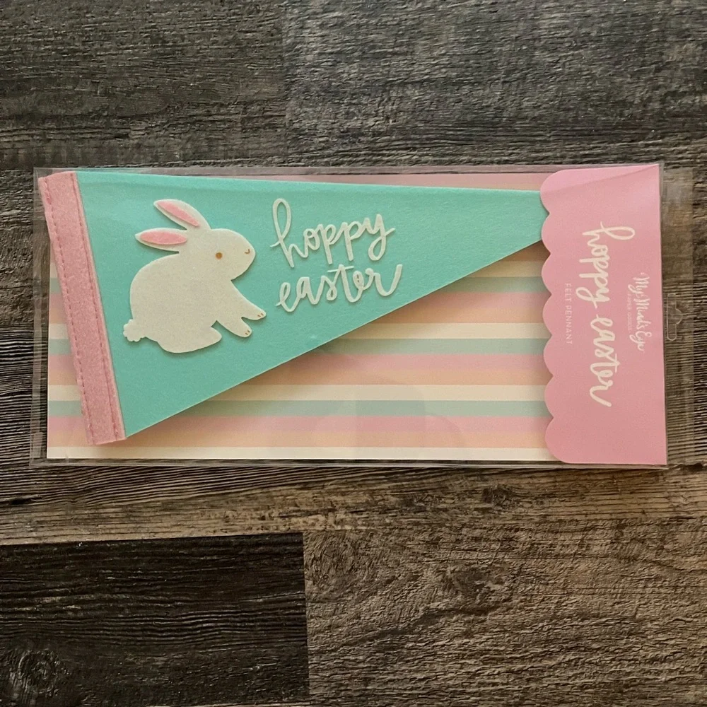 My Minds Eye! 15” Felt Pennant! Easter Spring! Brand New!